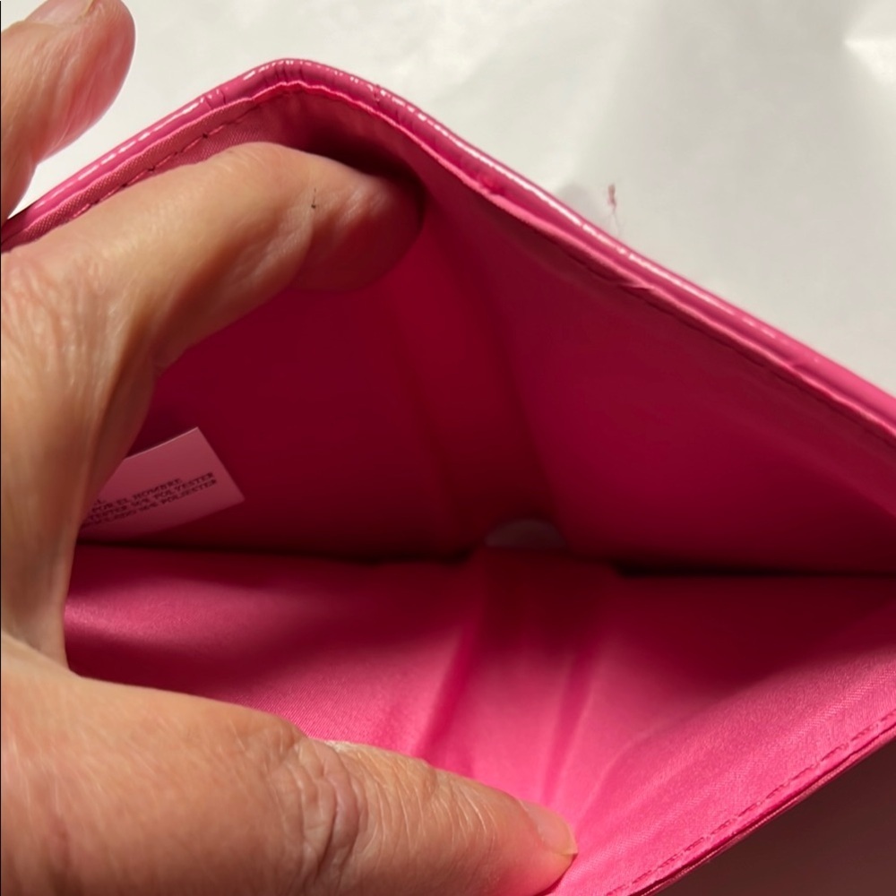 Pink Patent PU Leather Wallet with stud detail - Picture 6 of 7